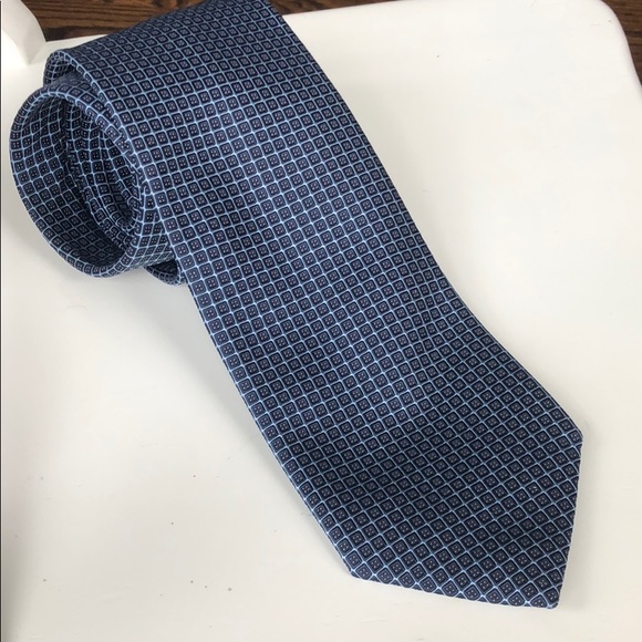 Men’s blue square Zegna tie - Picture 1 of 3